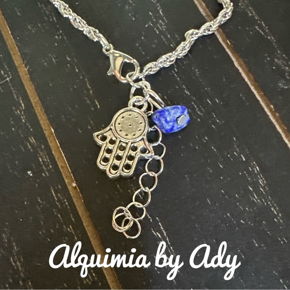 Alquimia Silver Bracelet with Bluelapis Hamsa 🪬 Charm - Picture 2 of 2